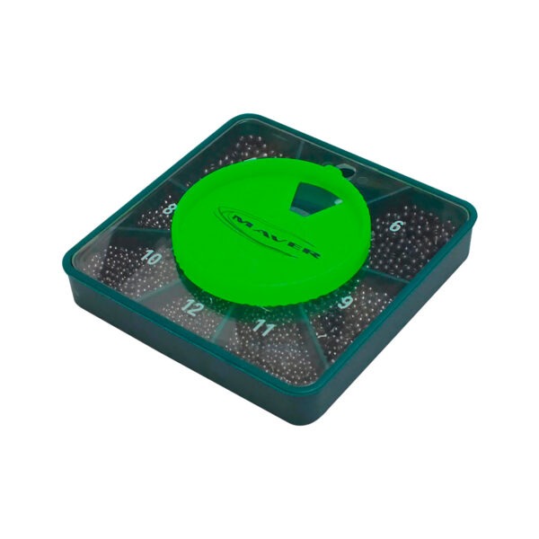 BOX OF SUPERCALIBRATED SHOTS – SIZE 8/0-5/0-0-1-2-3-6 LEAD