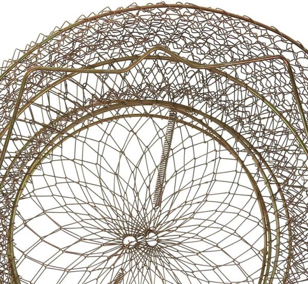 Steel Wire Fishing Keep Net with Spring Lid and Stand - Image 3