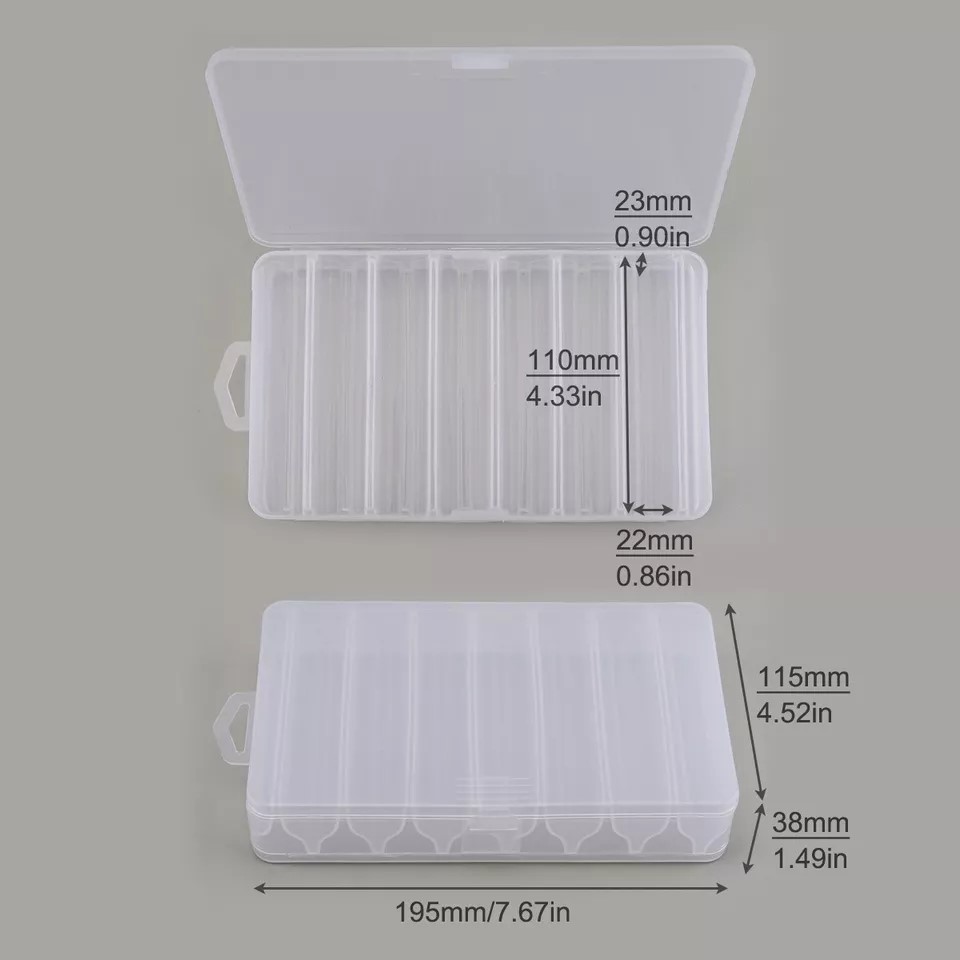 Double Sided Lure Box Clear - 14 Compartments