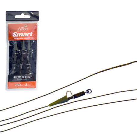 CARP EXPERT LEADCORE SAFETY CLIP RIG WITH RING SWIVEL 3 PCS/BAG